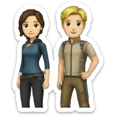 Katniss everdeen et peeta mellark sticker