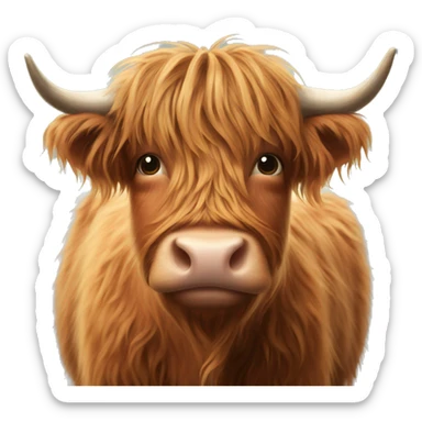 highland cow sticker