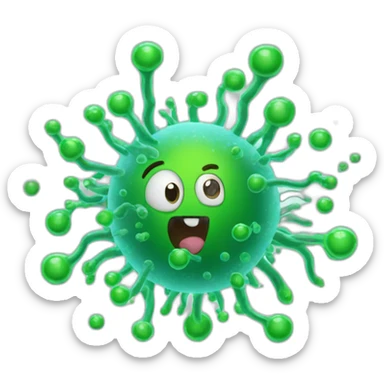 a bacteria escaping from a laboratory sticker