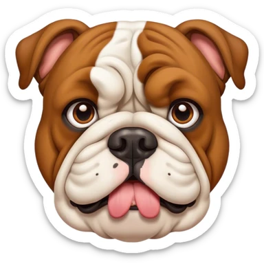 Bulldog with brown dog  sticker