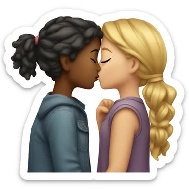 Two girls kissing sticker