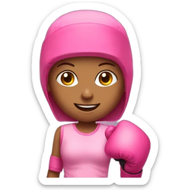 girls with boxing gloves in pink  sticker