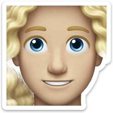 light curl blonde 30yo man blue eyed pale skin sticker