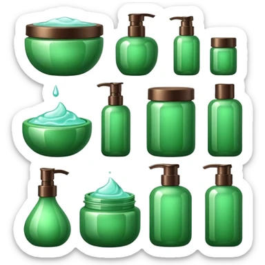 Green skin care products sticker