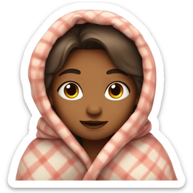Girl cozy rapped in a blanket sticker