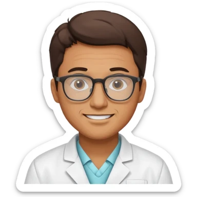 Homem de óculos bonito dentista sticker