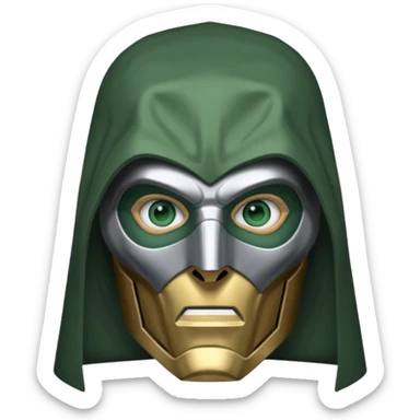 Doctor Doom silver mask sticker