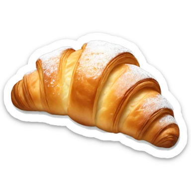 Croissant with powdered sugar and honey glazed over  sticker