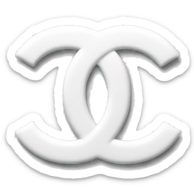 Chanel White text logo  sticker