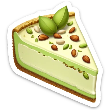 Pistachio almond cheesecake slice sticker