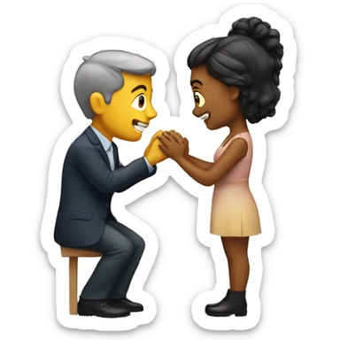 man proposing to  a women  sticker