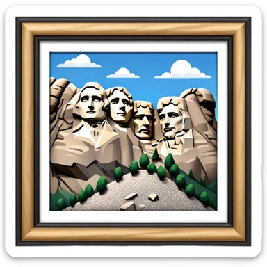 Mount Rushmore Landmark Emoji – Displaying the carved faces of four U.S. presidents in the granite mountainside. sticker