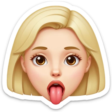 girl sticking her tongue out  sticker
