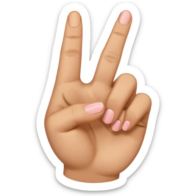 A version of the thumb and index heart (🫰), in which a heart is made with the thumb and middle finger. sticker
