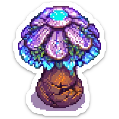 glowing mushroom with purple glow sticker