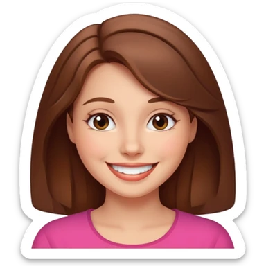 cute brown haired women with amazing smile sticker