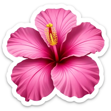 realistic hibiscus flower pink sticker