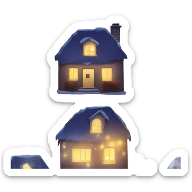 Christmas lights house sticker