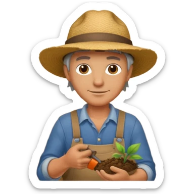 farmer cultivating a field sticker