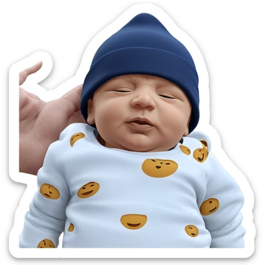 boy sleeping in beanie sticker
