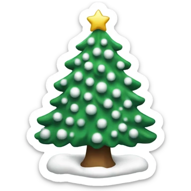 snowy Christmas tree sticker