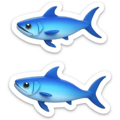 Logo made of 2 dorsal fins of blue fish sticker