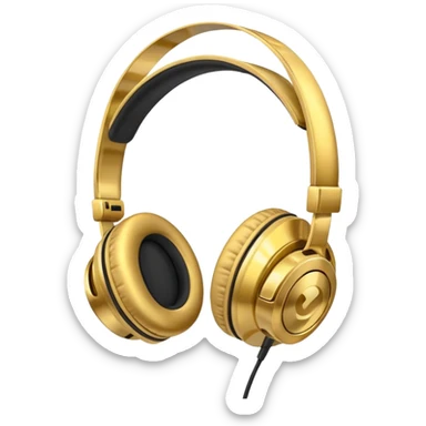 gold headset sticker