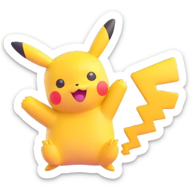 Pikachu in a cute loading animation, energetic and playful, with a progress bar or spinning element, modern emoji style sticker
