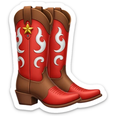 Red and brown cowgirl boots emoji sticker