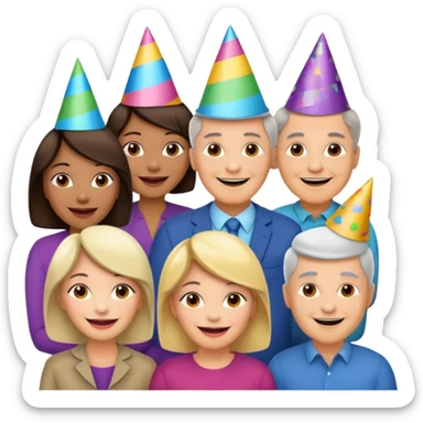 a meetup of middle aged adults sticker