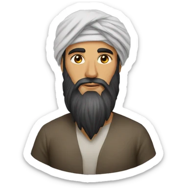 Afghan turban light dark beard sticker