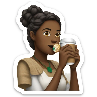 Colombian woman drinking Starbucks sticker