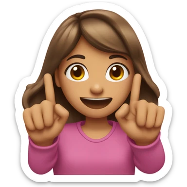 emoji girl with two fingers in between tounge in v shape sticker