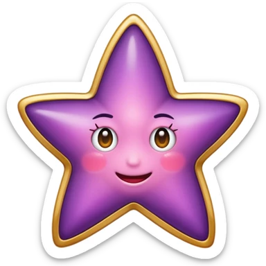 Quiero un emoji de estrella, pero que la estrella sea de oro rosa y brilli brilli con chispitas moradas sticker