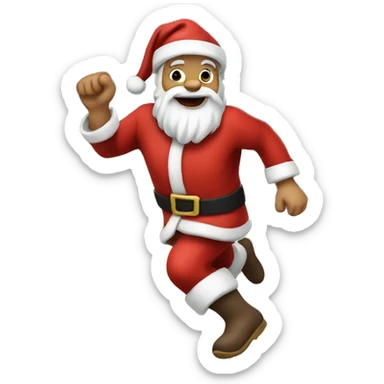 traditional Santa running sticker