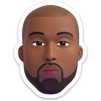 face of Kanye West sticker