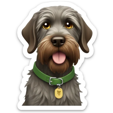wire-haired pointing griffon with olive green collar sticker