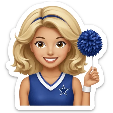 cowboys cheerleader with pom poms sticker