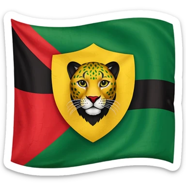 Soulaani black green yellow and red heritage flag with African panther crest in the middle  sticker