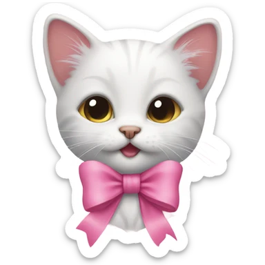 Kitten with a pink bow  sticker