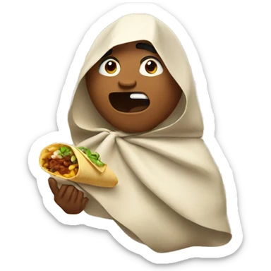 mexican eating burrito sticker