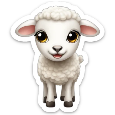 Cute little lamb with big eyes sticker