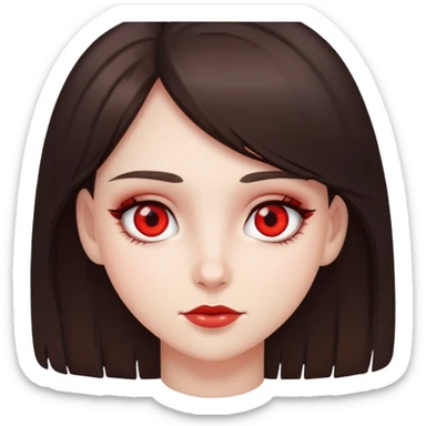 Brunette girl with really red eyes  sticker