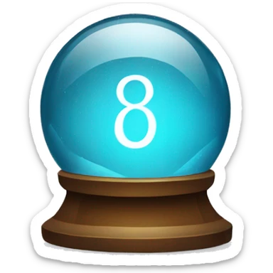 Crystal ball with numbers inside sticker