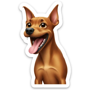 pinscher laughing sticker