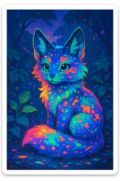 Neon Splash Fantasy Furry Animal Creature  sticker