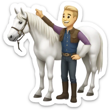 A gay man with horse  sticker
