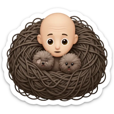 penis and hair balls sticker