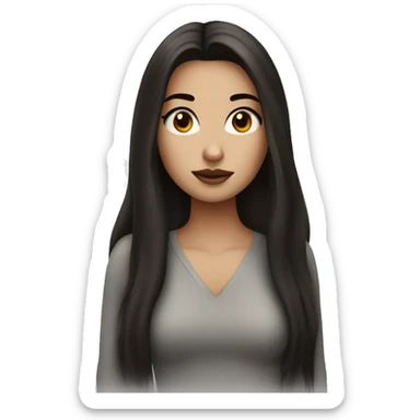 Birthday girl with long dark hair and white skin brown lips and dark eyes , 39 years sticker