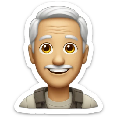 very happy older man  sticker